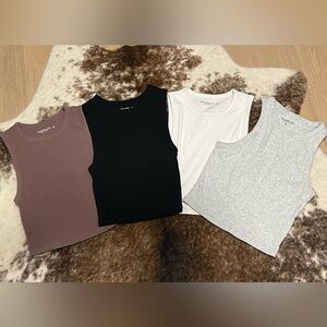 Abercrombie & Fitch Women's Short Sleeve Tee Set - Black, Brown, Gray, Cream